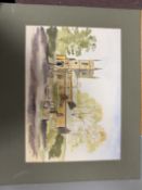 Watercolour Painting of A Church, Likely In The English Countryside. Signed