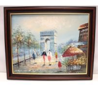 Caroline Burnett “Parisian Arc De Triomphe” Signed Oil Painting