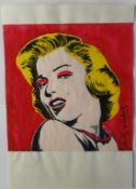 Andy Warhol Mixed Media On Paper Signed, Sealed
