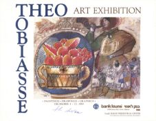 Theo Tobiasse 1983 Hand Signed Exhibition Poster - Shavuot IV