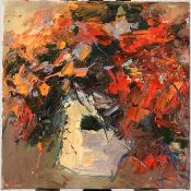 Impressionist Oil On Canvas Vase of Flowers