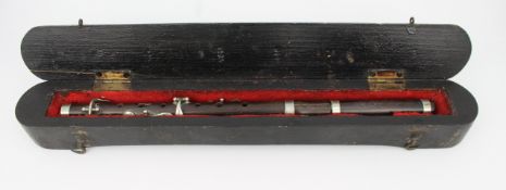 19th Century Cased African Blackwood Flute – Antique Woodwind Instrument