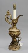 Gilded Metal Ewer Table Lamp