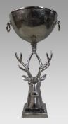 Impressive Silvered Stag Centrepiece Bowl