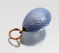 Imperial Russian Guilloché Enamel Egg Pendant, St Petersburg, circa 1896–1908