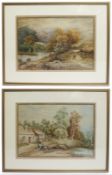 Pair of 19th C.Watercolours by Th.Thibault 1891