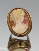 Vintage 9ct Gold Cameo Ring