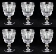 Set of 6 Fine Stuart Crystal Senator Pattern Goblets