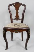Antique French Parquetry Kingwood Chair