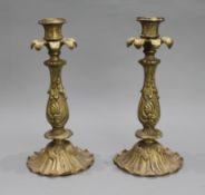Pair of Heavy Brass Vintage Candlesticks
