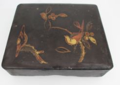 Antique Papier-Mâché Box with Chinoiserie Decoration
