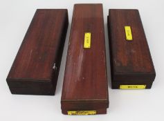 Vintage Sharpening Stones Set with Wooden Boxes