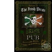 Irish Skull & Crossbones Irish Traditional Pub Sign Metal Wall Art