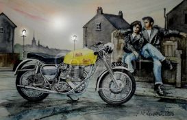 BSA Goldstar Rockers Relaxing Nostalgic Motorbike Metal Wall Art