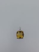 Silver Pendant Set With AAA Citrine Bezel Set Stone
