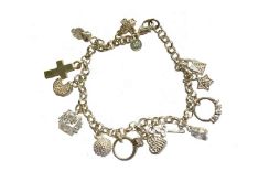 Vintage Sterling Silver With 13 Charms Bracelet