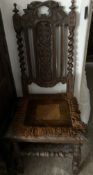 Carolean Style Barleytwist Oak Chair