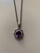 Sterling Silver Amethyst Pendant