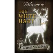 The White Hart Traditional Pub Sign Metal Wall Art