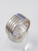 Four Banded Sterling Silver Ring Size 8 USA