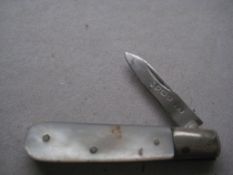 George V Mother of Pearl Hafted Silver Bladed Fruit Knife