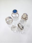 Sterling Silver 925 Ring Bundle Qty x 6 Variety of Styles & Designs 22.4 Grams
