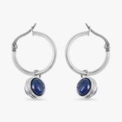 New! Lapis Dragon Pendant With Chain & Earrings