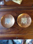 2 x Vicky Industria Peruana Sterling Silver Accented Copper Plates