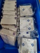 Box of Single and Double Gang Plastic Surface Mount Pattress