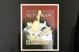 Du Vin Blanc. Boxed Framed Mixed Media Art