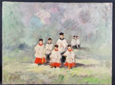 Original Oil On Canvas By Artist Walter Piazzi