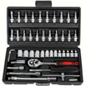 46 Pcs Compact Socket Set With Quick Ratchet