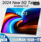 2024 Original Global Version Tablet 11.6 Inch HD 4K Android 13 16GB+1T 12000mAh 5GDual SIM 1TB Bl...