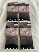 Silky Fishnet Pearl Ankle Highs, Bundle of 4. One Size