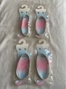 Zikona Anklets, Sparkling Crystal. 4 Row Band. Bundle of 4