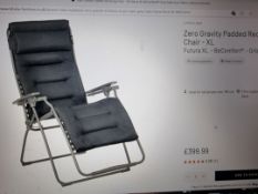 Stunning Quality Brand New Lafuma Zero Gravity Padded Reclining Chair, Selling For £399.00