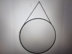 John Lewis Round Metal Frame Chain Hanging Mirror, 50cm. Sells For £35. No VAT On Hammer