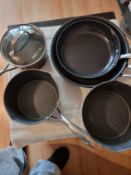 Selection of 5 Pans/Casserole Pans 300mm To 160mm Never-stick2 & Jamie Oliver 4 Appear Unused