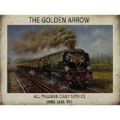 Title: The Golden Arrow Steam Train London-Calais-Paris For Paris Metal Wall ArtDescription: _