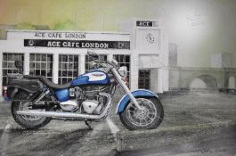 Title: 2012 Triumph America Iconic Motorbike Metal Wall ArtDescription: _ Approx Size 8Óx 6Ó (