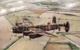 Title: Lancaster Bomber On Manoeuvres WW2 RAF Metal Wall ArtDescription: _ Approx Size 16Ó x 12Ó (