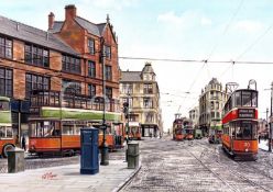Title: Glasgow Eglinton Tram Toll Nostalgic Scene Large Metal Wall ArtDescription: _ Approx Size 16Ó