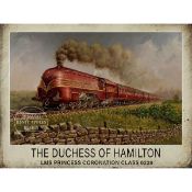 Title: Duchess of Hamilton Coronation Class Nostalgic Iconic Steam Train Metal Wall
