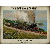 Title: The Torbay Express The English Riviera Nostalgic Steam Train Metal Wall ArtDescription: _