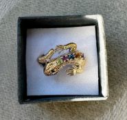 Gem Set Lizard Ring