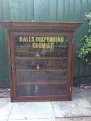 A Distinguished Victorian Chemist's Shop Counter Wall Cabinet Halls Dispensing Chemist