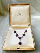 Antique Edwardian Gem Flower Necklace