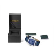 Gamages of London Hand Assembled Valor Mechanical Quartz Steel Blue - 5 YR Warranty & Free Delive...