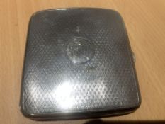 A Rare Antique Sterling Silver Cigarette Case With Original Gilded Interior