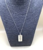 Vintage Solid Sterling Silver Ingot Pendant Necklace 38g Circa 1977